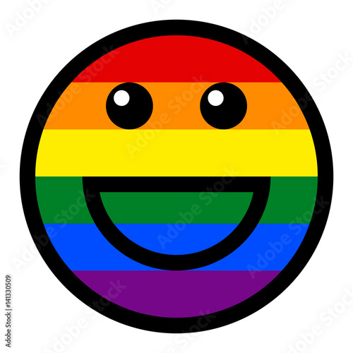 Smiling Face Smiley Icon LGBT Rainbow Flag