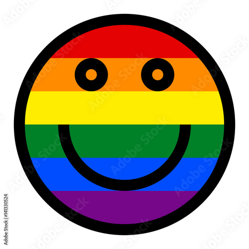 Smiling Face Smiley Icon LGBT Rainbow Flag