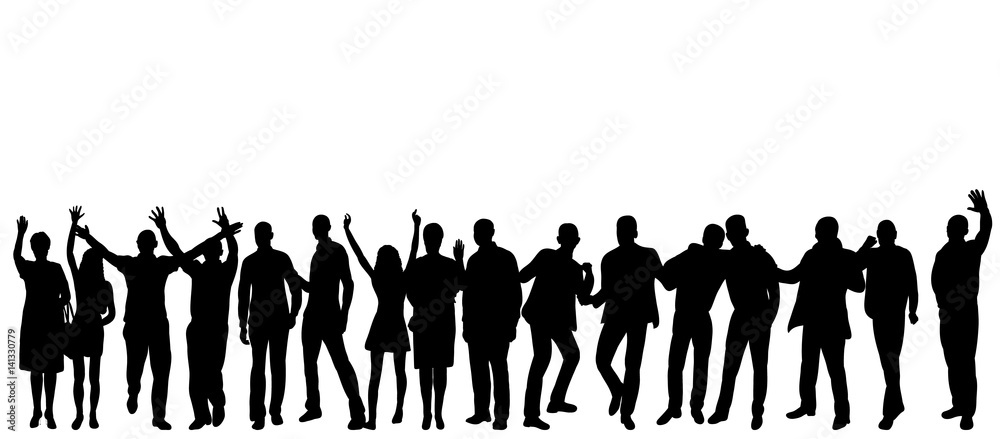 Vector, silhouette people are happy dancing, isolated Vector, silhouette people are happy dancing, isolated