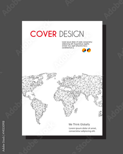 Brochure with world map easy all editable