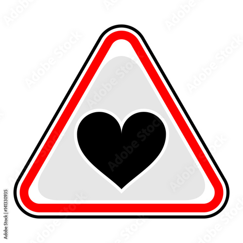Heart Sign Triangular Sticker