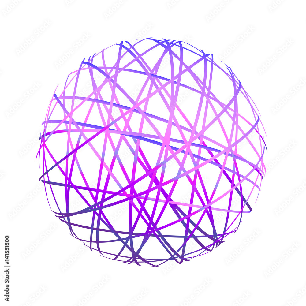 Abstract sphere from color lines Abstract sphere from color lines
