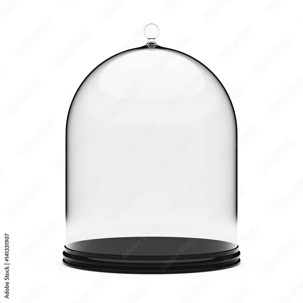 Obraz premium Tray with Glass Cover. 3d Rendering