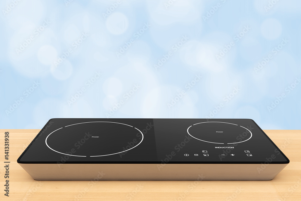 Fototapeta premium Mobile Portable Induction Cooktop Stove. 3d Rendering