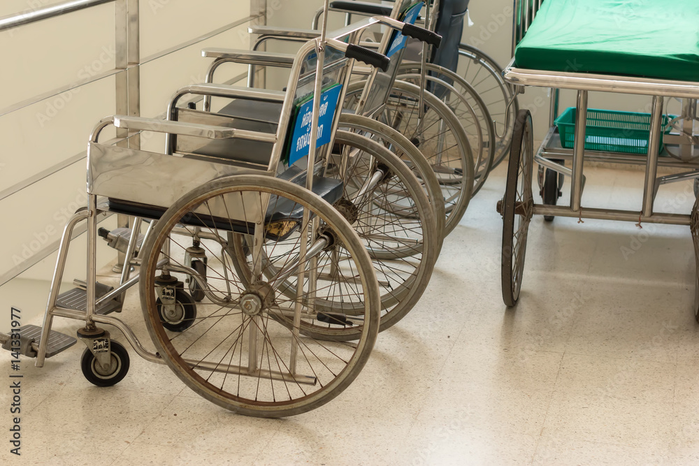 Wheelchair in the hospital.
