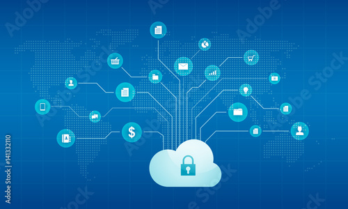 technology cyber cloud   network security background concept
