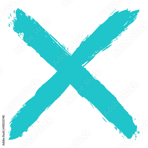 Green criss cross brushstroke delete sign