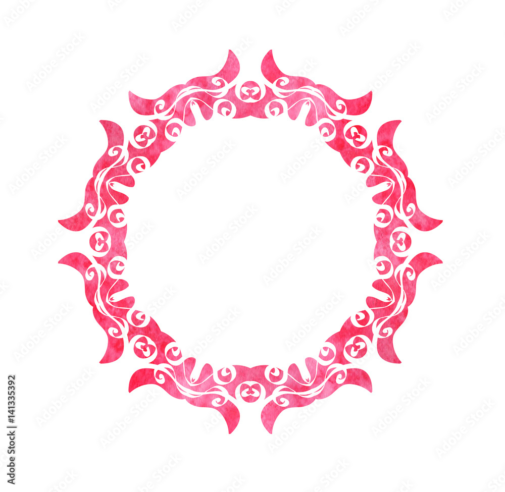 Abstract ornamental shape in circle. Decorative frame. Abstract ornamental shape in circle. Decorative frame.
