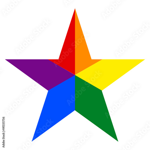 Rainbow Pride Flag LGBT Movement in Star Shape