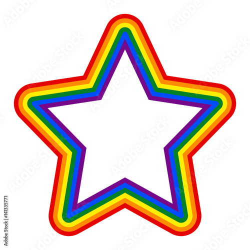 Rainbow Pride Flag LGBT Movement in Star Shape
