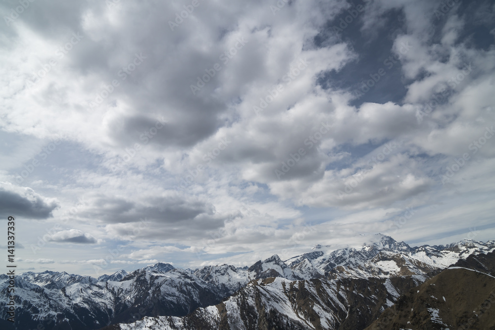 Italian Alps: Monte Rosa view from Valsesia valley, Piedmont, Italy