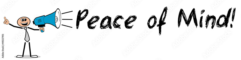 Fototapeta premium Peace of Mind! / Mann mit Megafon