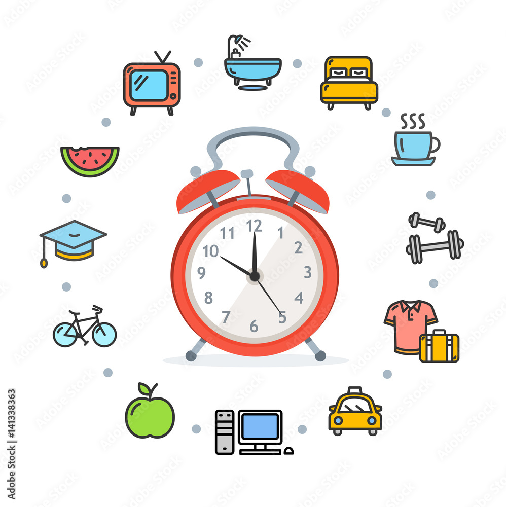 Daily Routines Concept Healthy Life. Vector Stock Vector | Adobe Stock