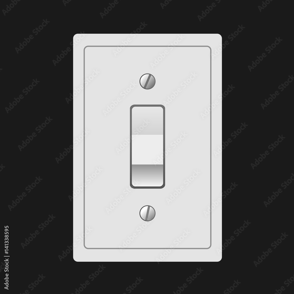 Illustration of realistic light switch on red background Illustration of realistic light switch on red background