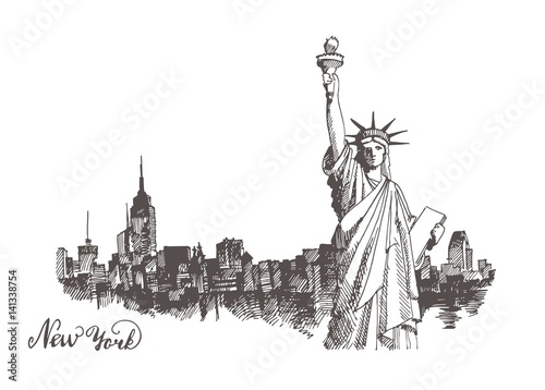 Sketch of the statue of liberty