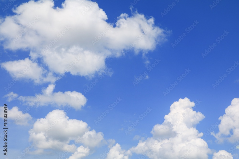 blue sky  with big cloud, art of nature beautiful and copy space for add text