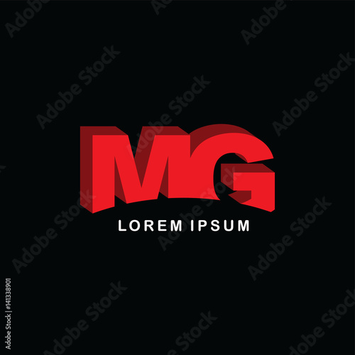 red block initial letter brand logo template logotype
