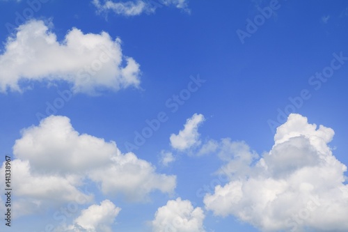 blue sky with big cloud, art of nature beautiful and copy space for add text
