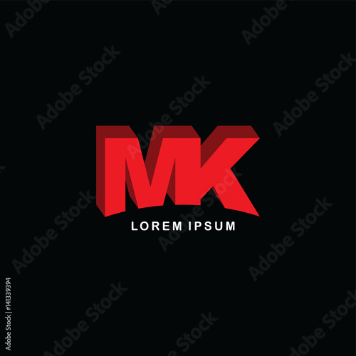 red block initial letter brand logo template logotype