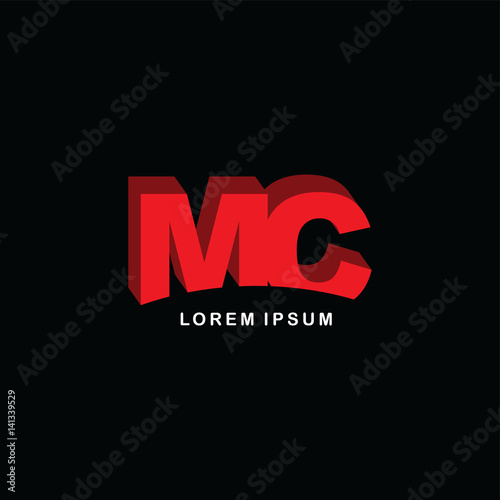 red block initial letter brand logo template logotype