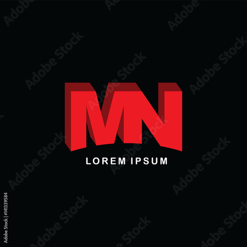 red block initial letter brand logo template logotype