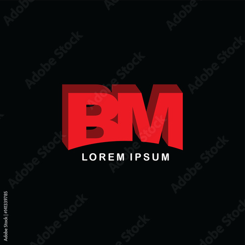 red block initial letter brand logo template logotype