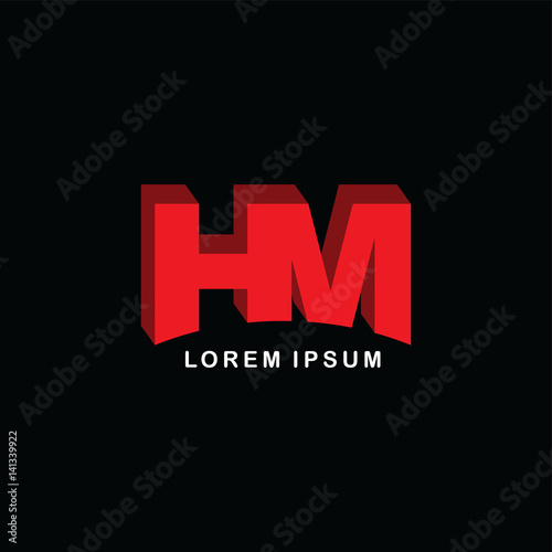 red block initial letter brand logo template logotype