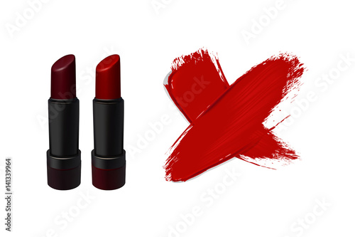 Vector lipstick on white background. Beauty illustration