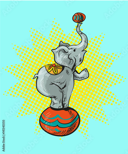 Circus elephant cartoon icon vector illustration graphic design photo