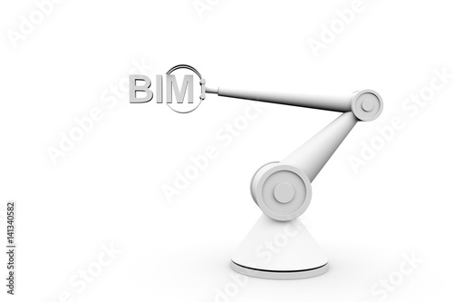 BIM in the form of a hand manipulator robot 3D illustration