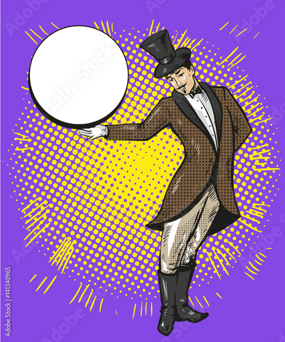 Circus magician or casino croupier character
