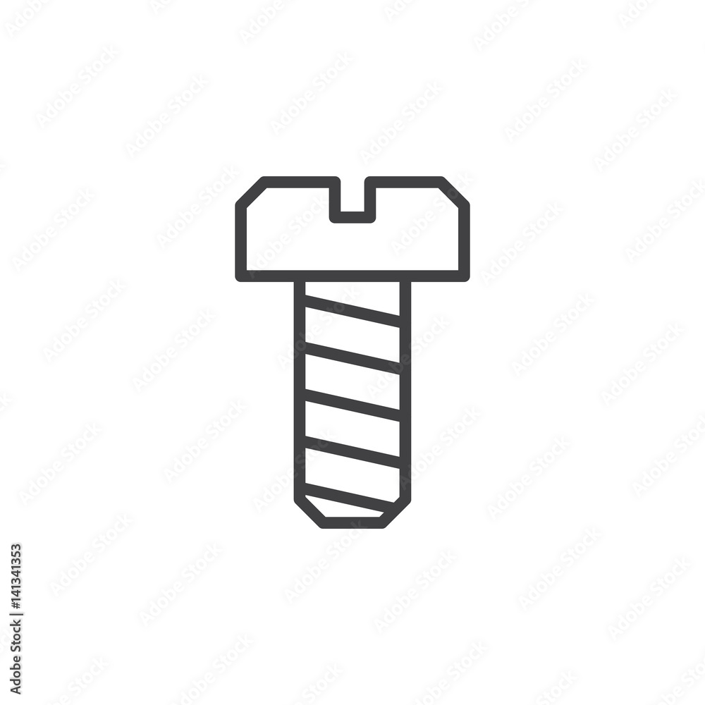 Bolt, screw line icon, outline vector sign, linear style pictogram isolated on white. Symbol, logo illustration. Editable stroke. Pixel perfect Bolt, screw line icon, outline vector sign, linear style pictogram isolated on white. Symbol, logo illustration. Editable stroke. Pixel perfect