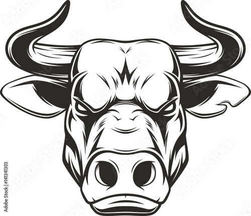 Ferocious bull head