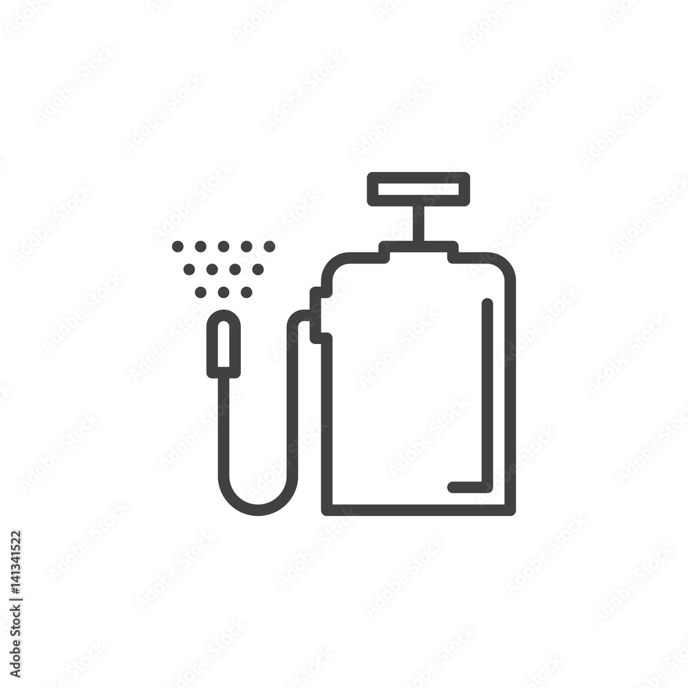 Pressure sprayer line icon, outline vector sign, linear style pictogram isolated on white. Symbol, logo illustration. Editable stroke. Pixel perfect Pressure sprayer line icon, outline vector sign, linear style pictogram isolated on white. Symbol, logo illustration. Editable stroke. Pixel perfect