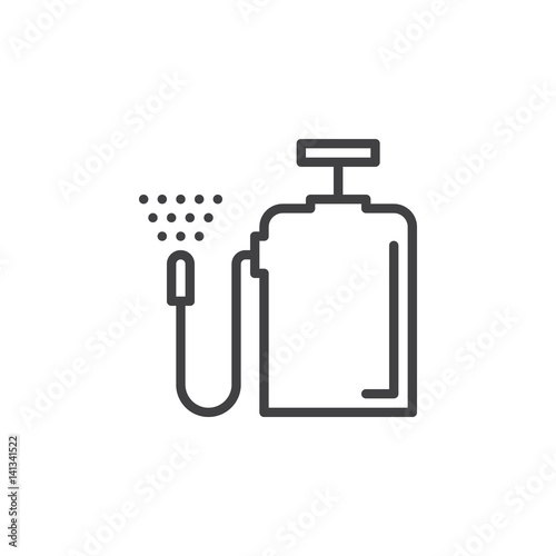 Pressure sprayer line icon, outline vector sign, linear style pictogram isolated on white. Symbol, logo illustration. Editable stroke. Pixel perfect