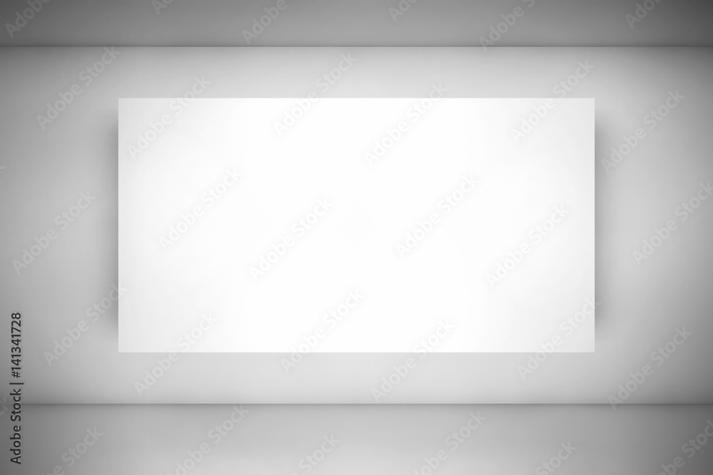 3d empty interior, white room, blank poster 3d empty interior, white room, blank poster