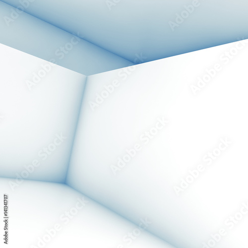 Abstract white empty room, 3 d render