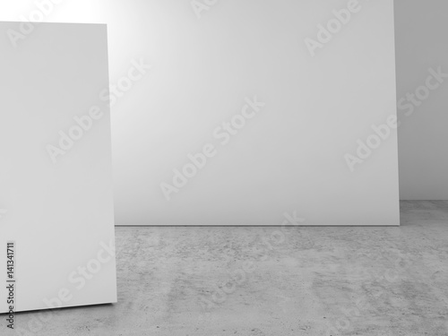 Abstract empty white interior  blank walls