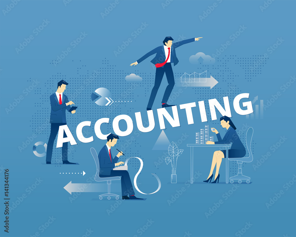 Obraz premium Plakat typograficzny rachunkowości finansowej