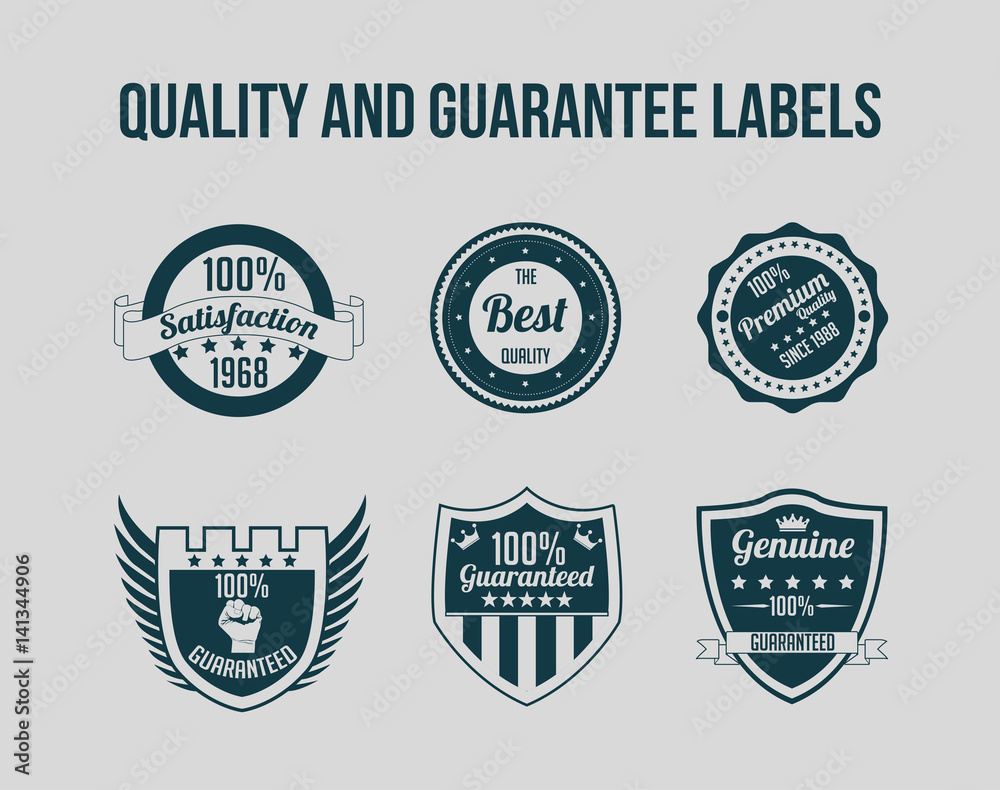Fototapeta premium Quality and Guarantee Labels