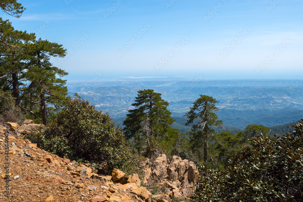 Fototapeta premium Rocky slopes of the Troodos mountain range