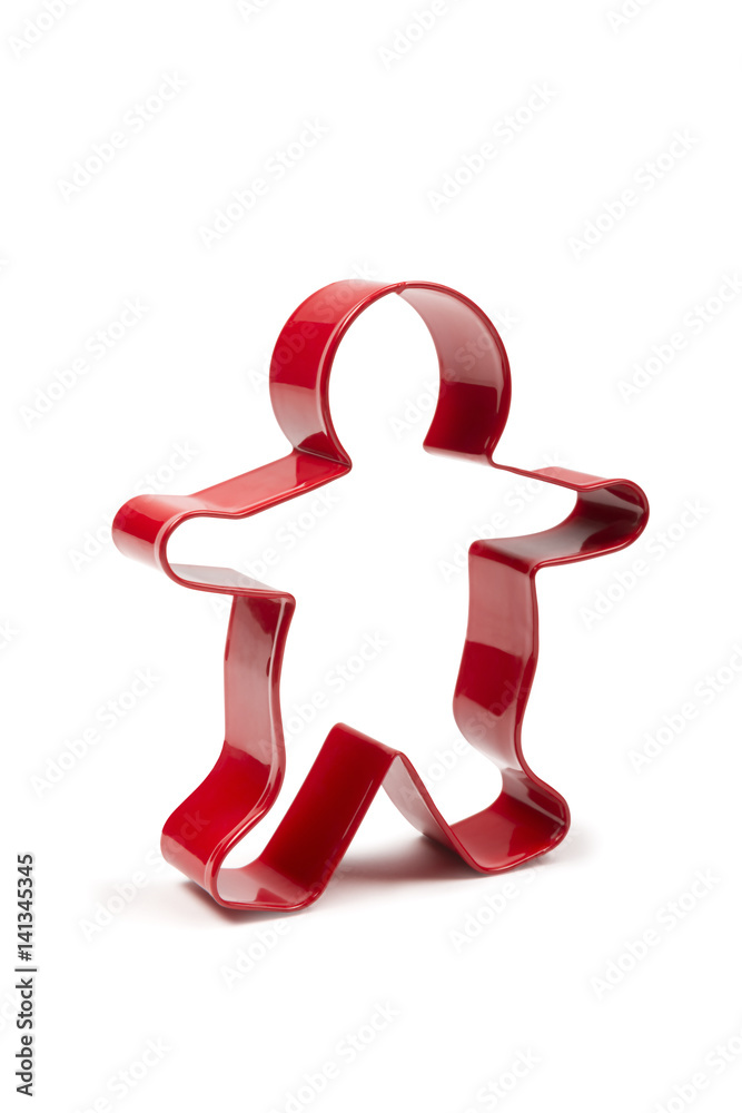 Red gingerbread man cookie cutter isolated on white background with shadow. Clipping path included. Stock Photo | Adobe Stock Red gingerbread man cookie cutter isolated on white background with shadow. Clipping path included. Stock Photo | Adobe Stock