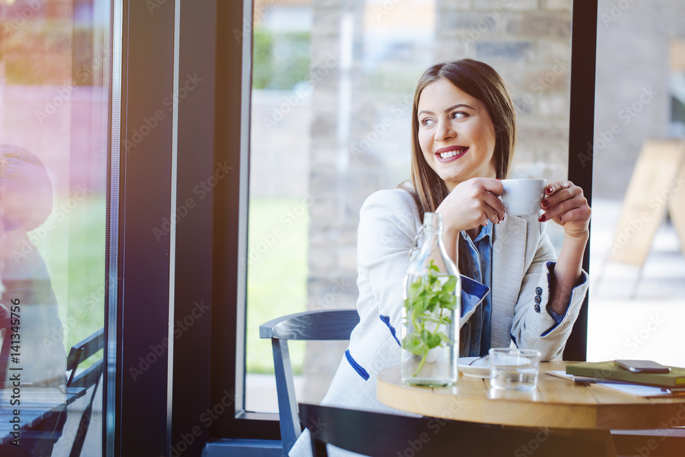 Beautiful Young Woman Drinking Coffee Beautiful Young Woman Drinking Coffee