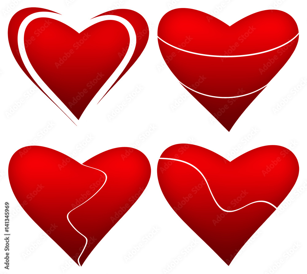 Rote Herzen als Vorlage Stock Illustration | Adobe Stock