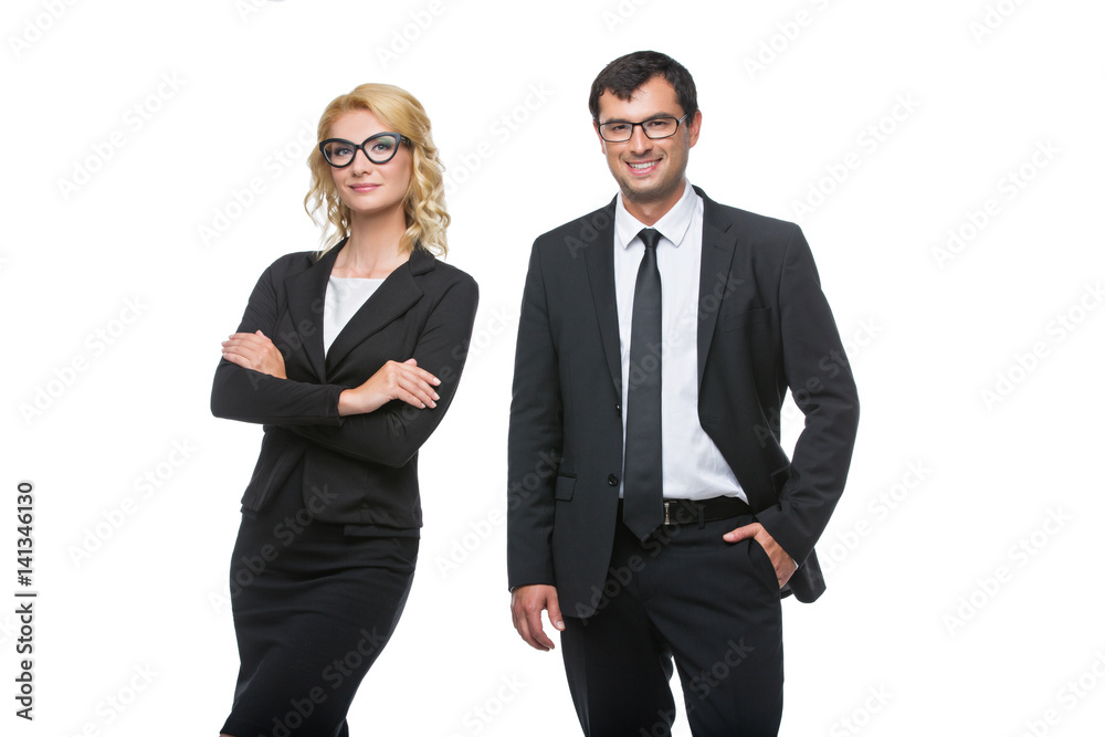 Businessman and business woman Businessman and business woman