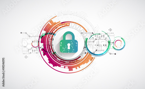 Protection background. Technology security, encode and decrypt, techno scheme