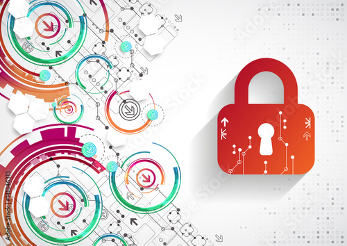 Protection background. Technology security, encode and decrypt, techno scheme