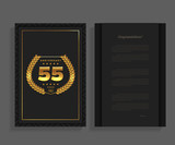 55th anniversary decorated greeting / invitation card template with logo.