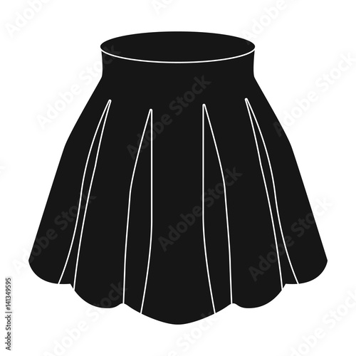 Orange women s light summer skirt with pleats. Beautiful women s summer clothing.Woman clothes single icon in black style vector symbol stock illustration.