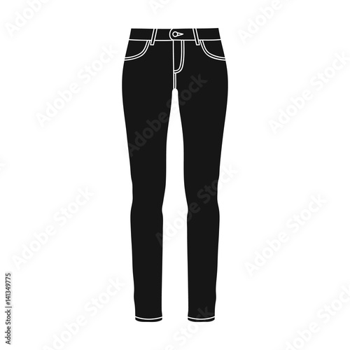 Green skinny pants for women. Women s clothes for a walk.Women clothing single icon in black style vector symbol stock illustration.